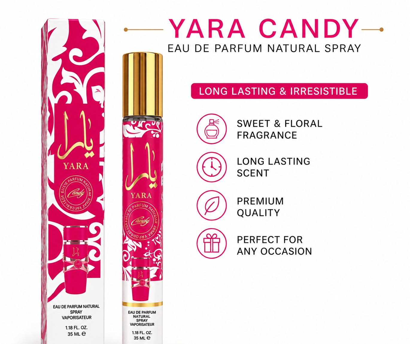 Yara Candy Eau De Parfum 35ml | Sweet Floral Perfume for Women